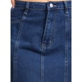 thumbnail image 5 of INSPIRE CHIC Women's Denim Midi Skirt High Waist Fishtail Hem Flared Jean Skirt Dark Blue L, 5 of 6