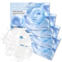 Suerbeaty Collagen Face Mask, 4 Pack Deep Hydrating Facial Mask, Moisturizing & Firming Skincare Face Mask for Smoother, Revitalized Skin, Quick Absorption