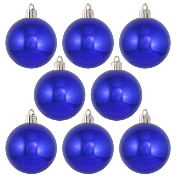 Christmas By Krebs 3 1/4" (80mm) Shiny Pure White [8 Pieces] Solid Commercial Grade Indoor and Outdoor Shatterproof Plastic, UV and Water Resistant Ball Ornament Decorations