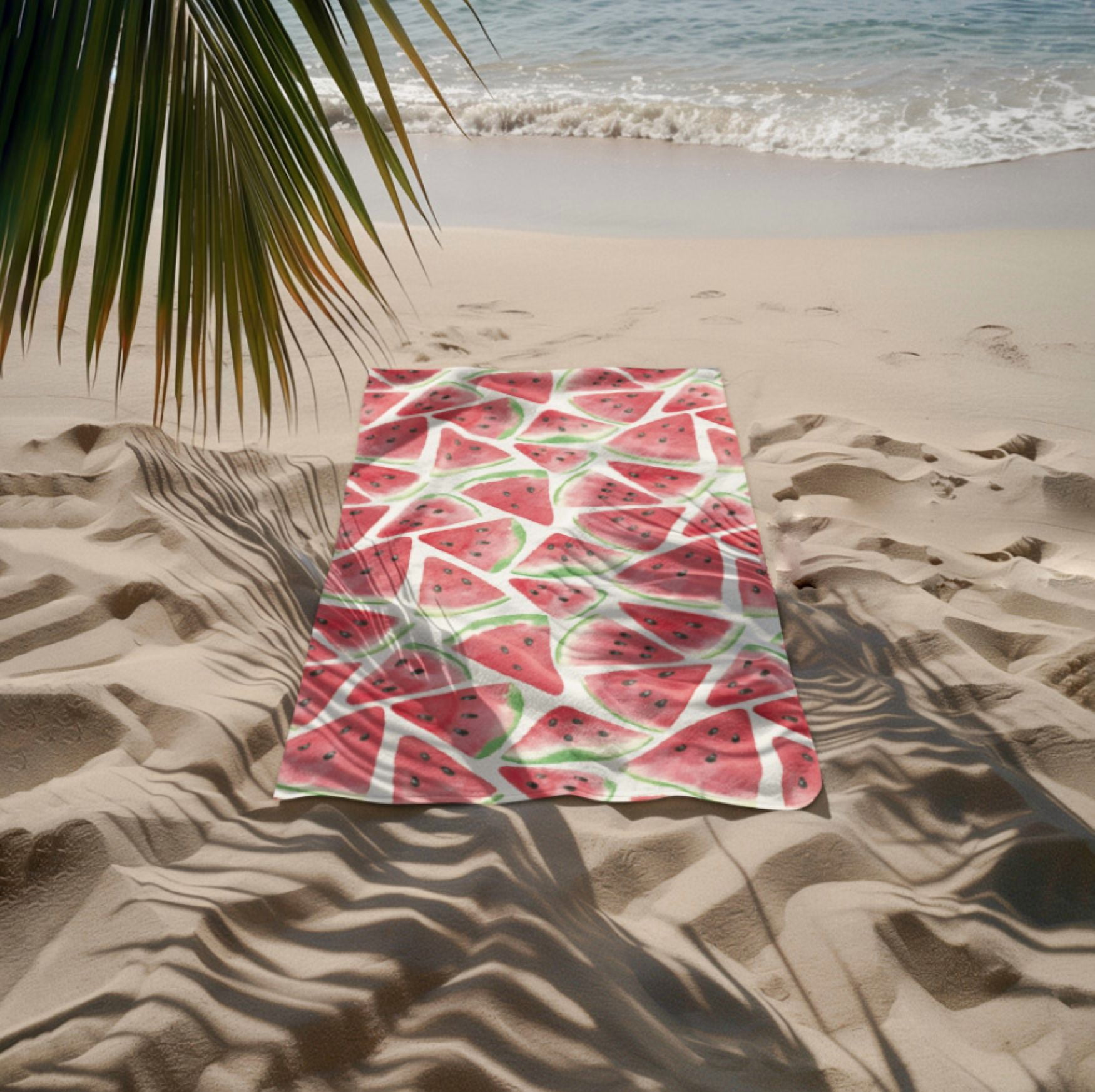 Printed Microfiber Sueded Beach Towel in Mesh bag