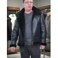 thumbnail image 2 of Men's Thick and Warm Winter Coat Genuine Sheepskin Lambskin Leather 100% Natural Real Shearling Wool Coat Black Plus Oversized 58 60 62 64,Black,56, 2 of 6