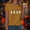 thumbnail image 6 of TOWED22 Halloween Ghost Shirt for Women Fall Spooky Season Graphic Short Sleeve Autumn Tops Blouse(Yellow,XXL), 6 of 9
