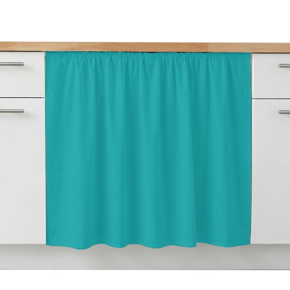 Cabinet Curtains for Shelves, Pure Teal Green Under Sink Cabinet Curtain Skirt for Mini Cabinets, Small Storage Spaces, Simple Solid Color Decorative Dishwasher Curtain Table Skirts 10x11 in