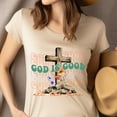 thumbnail image 4 of God Is Good All the Time Christian Graphic T-Shirt with Cross, CarolinaBlue, Size M, 4 of 6