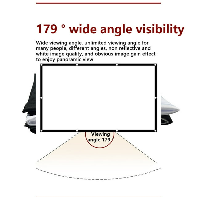 Écran de Projection Pliable Anti-Lumière Portable Projecteur HD Rideau Fête Vidéo Film pour Chambre Intérieur 120 Pouces Type 1