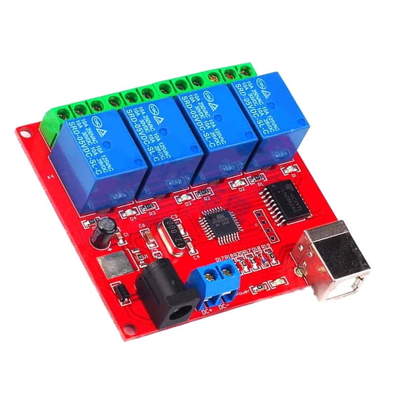 USB 4 Channel 5V 12V 24V Relays Board Intelligent Switching Controller ULN2803 for PC Automation Tasks