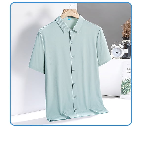 Nrmvnmi Summer Saving 2024 Mens Button Down Short Sleeve Shirt Casual Shirts Summer Beach Textured Shirts with Pocket for Men Gifts