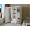 thumbnail image 2 of Closet Armario con 4 Puertas, 2 Cajones y 3 Tubos para Colgar Ropa Color Blanco | Excelsior, 2 of 7
