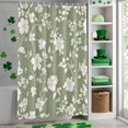 thumbnail image 4 of Shower Curtain, Retro Rural White Flowers Waterproof Shower Curtain Set with Hooks for Bathroom Showers,Stalls and Bathtubs,36x72In Floral on Sage Green Background, 4 of 9