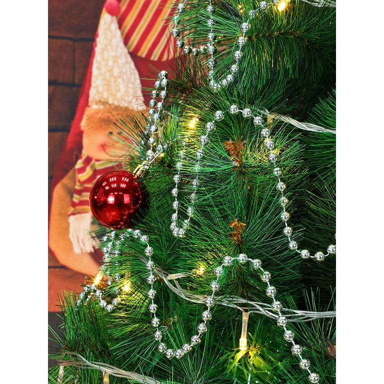  100 Feet Christmas Tree Beads Garland, Artificial Gold Pearl  Garland for Christmas Tree, Plastic Hanging Pearl Strands Chain Decor, Faux  Pearl String Bead Garland for Mantle Wreath Xmas Decor : Home