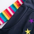 thumbnail image 6 of Little Girls Dresses Long Sleeve Star Embroidered Spring Autumn Rainbow Sleeve Two Pocket A Line Dress Fall Clothes Size 6-7T, 6 of 9