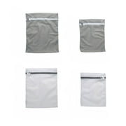 Laundry 360 4 Pack Active Wear Wash Bag Set, 16 x 19 and 12 x 15, White, Grey