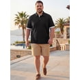 thumbnail image 5 of DARING DIVA Men's Big Tall Business Short Sleeve Office Knitted Golf Shirts XL Black, 5 of 7
