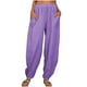 thumbnail image 1 of Moda Mujer Verano Casual Suelto Algodón Y Lino Bolsillo Sólido Pantalones Pantalones, 1 of 7