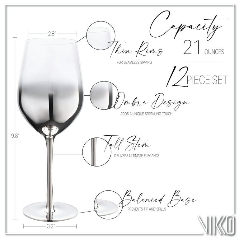 Vikko Décor Gold Ombre Wine Glasses, 11.5 Ounce Fancy Wine Glasses With  Stem for Red and White Wine,…See more Vikko Décor Gold Ombre Wine Glasses