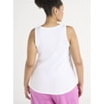 thumbnail image 3 of Terra & Sky Women's Plus Size Scoop Neck Ribbed Tank Top, 3 of 5