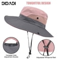 thumbnail image 4 of DIDADI Tribe Sun Hat with UV Protection, Outdoor Sun Hats with Ponytail-Hole, Foldable Mesh  Beach Hat , Breathable Bucket Hat for Women Fishing Gardening Hiking(Pink), 4 of 7