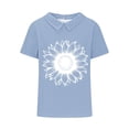 thumbnail image 4 of Fznquz Womens Going Out Tops Loose Blue Casual Short Sleeve Shirt Summer Henley Graphic Women’S Blouses, 4 of 4