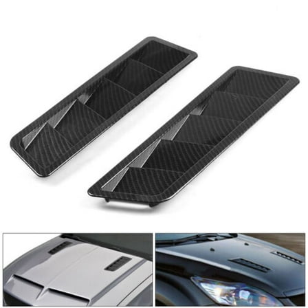 For 17X5Inch Universal Carbon Fiber Hood Vent Louver Air Cooling Panel Trim Set