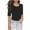 Black, variant on Staron Women Basic Round Neck 3/4 Sleeve Solid Casual Comfy Slim Tops Tshirt Soft Summer Fashion Top, Black XXL