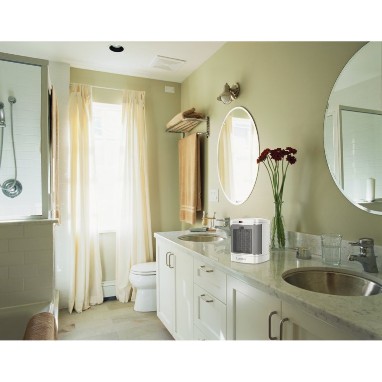 Lasko 1500W Bathroom Space Heater with ALCI Safety Plug and Timer, CD08200,  White - Walmart.com