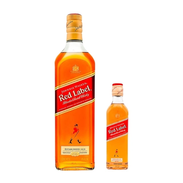 Whisky Johnnie Walker Red Label 1L + 1 Whisky 375ml