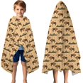 thumbnail image 3 of Beige Buffalo Pattern Hooded Bath Towel，50"x30" for Ages 3 To 12 Kids, Quick Dry Lightweight Soft Microfiber Hood Beach Towel Cover Up for Kids, 3 of 7