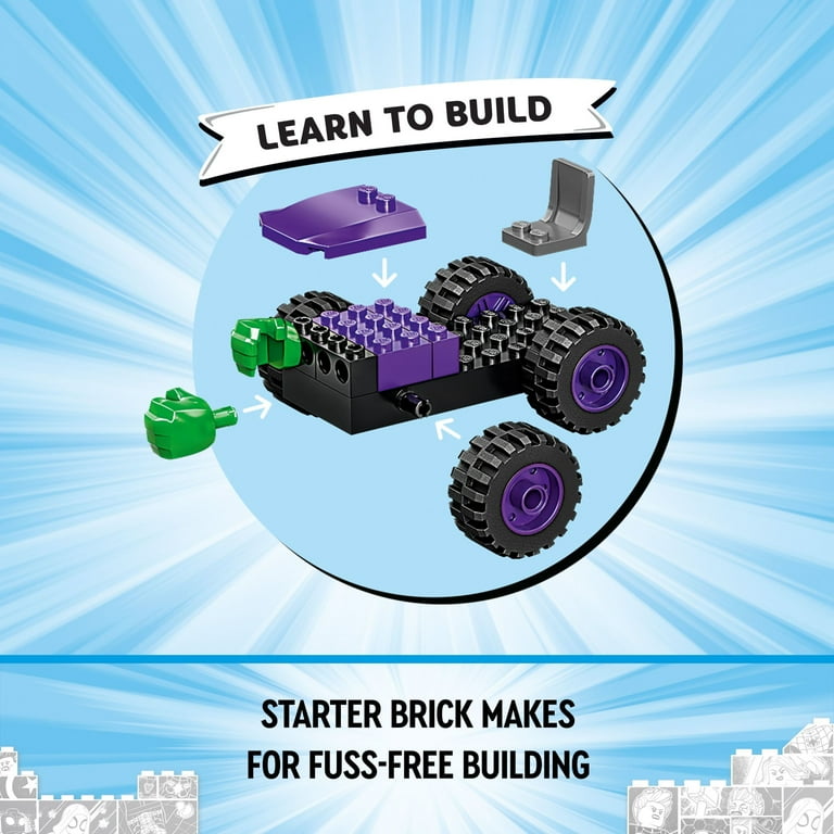 LEGO Marvel Hulk vs. Rhino Monster Truck Showdown Spider Man Building Blocks Car Set 10782 Toy for 4 Year Olds Walmart