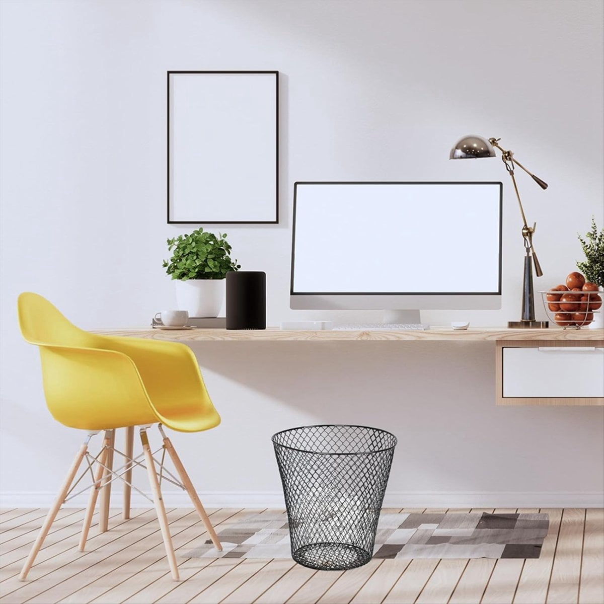 Round Wastepaper Basket, Wire Mesh Desk Metal Can Recycling Can Garbage Container for Bedroom Office(10pcs)