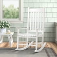thumbnail image 2 of Outdoor Rocking Chair Patio Rocking Chair Porch Rocking With High Back and Handrail Comfortable and Stable Durable Load Bearing 243 lbs Patio Rocker Chair For Porch Garden and Terrace (White), 2 of 8