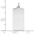 thumbnail image 2 of 14mm 925 Sterling Silver Rhod Plate Eng. Rect. Polish Front Back Disc Charm Pendant Necklace for Women, 2 of 2