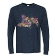 thumbnail image 3 of Tired Sleeping Cat | I Wish I Was My Cat Funny Colorful Kitty | Dean Russo Art Animal Lover Mens Long Sleeve Shirt, Vintage Heather Navy, Medium, 3 of 6