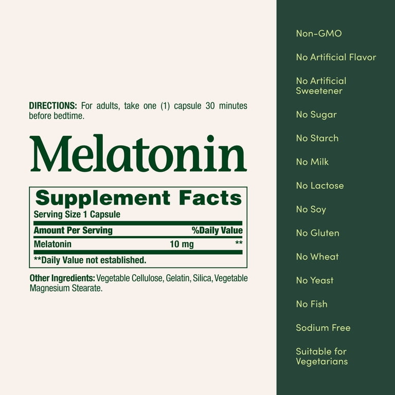 Nature's Bounty Melatonin Sleep Aid, 10mg, 60 Capsules photo 3