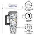 thumbnail image 4 of 40oz Pioneer Flower Floral Print Pattern Insulated Tumbler with Handle, BPA-Free Leak Proof Lid and Straws, Double Wall Vacuum, Hot 12h/Cold 34h, 4 of 6