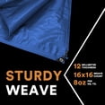 thumbnail image 3 of PrimeBeau Heavy Duty Blue Tarp 10x12 - 12 Mil, Tear & Fade Resistant, UV Safe, Weatherproof, Reinforced Corners, 3 of 5