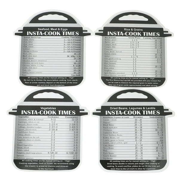 Juego de 4 pegatinas sencillas y útiles para freidoras de aire, con horarios para el hogar (gris)