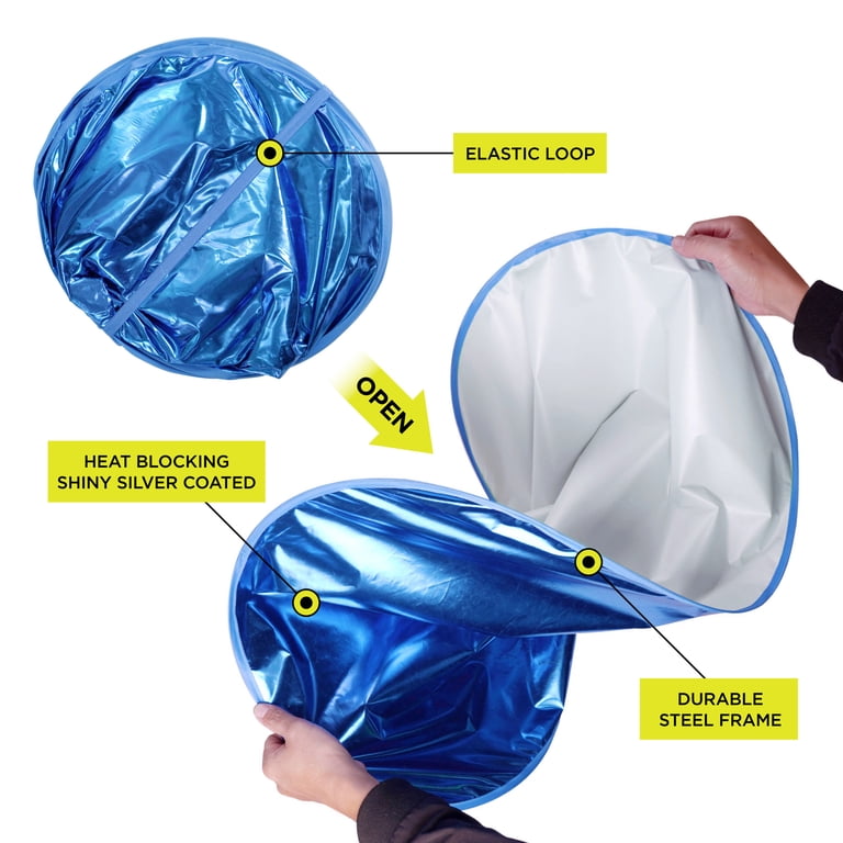 Auto Drive Blue Twist Windshield Sun Shade 31.5x28.5 inches Pair
