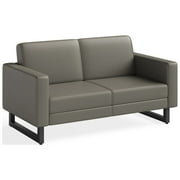 Safco Mirella Lounge Settee, Gray Vinyl, Adult