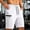 White, variant on Men's Quick Dry 9 Inch Workout Shorts, Elastic Waist Drawstring Gym Shorts with Zipper Cargo Pocket, Lightweight Breathable Athletic Shorts for Running & Training White