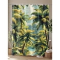 thumbnail image 4 of Fsddascl Summer Palm Trees Shower Curtain Set - 60" x 72" Washable Bathtub Curtain with 12 Hooks, Watercolor Green Nature Forest Waterproof Fabric Stall Shower Curtains for Bathroom/Bathtub Décor, 4 of 6