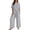 Gray Outfit sets, variant on Jsaierl Cotton Linen Sets for Women 2 Piece Outfits Summer Loose 3/4 Sleeve Oversized Top and Wide Leg Pants Sets Loungewear