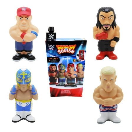 WWE Smash N Squish – Mic Slam Reveal Toy with John Cena, Randy Orton, Cody Rhodes & Rey Mysterio - Squishy WWE Action Figures for Kids - WWE Toys for Boys Ages 5 