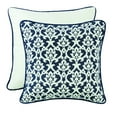 thumbnail image 2 of HiEnd Accents  Navy And White Floral Jaquard Euro With Piping Detail, 2 of 2