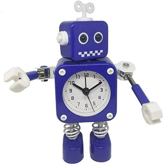Non-ticking robot alarm clock