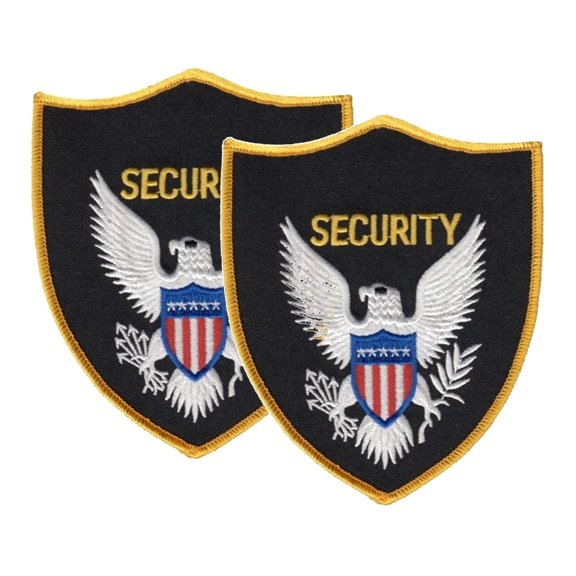 Hero’s Pride SECURITY Shoulder Patch – 2 Pack, 4x5", Sew-On, Eagle Emblem