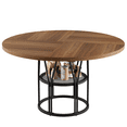thumbnail image 2 of Kojooin Round Dining Table for 4-6, 47 Inch Circle Kitchen Table with Storage Shelf and Metal Frame for Apartment, 2 of 8