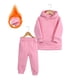 thumbnail image 2 of Gibobby Conjunto de pants para Niños otoño invierno cálido grueso sólido algodón manga larga Tops Sudadera con capucha pantalones sudadera conjunto ropa(Rosa, 3-4 Años), 2 of 3