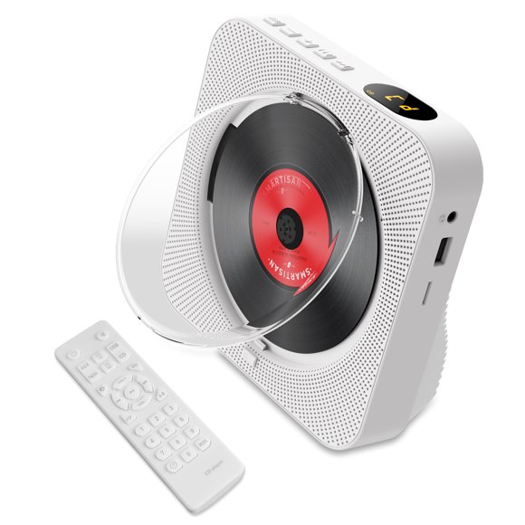 CD Player Portable Bluetooth CD Player with HiFi Sound Speaker,Remote Control,Dust Cover,LED Display,FM Radio,USB/AUX
