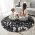 thumbnail image 3 of Black Halloween Letter Bat Pattern Round Blanket,Comfortable Soft Flannel Throw Blanket,All Season,Warm Lightweight Blankets for Sofa Bed Couch Living Room Chair 47"x47", 3 of 5