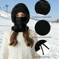 thumbnail image 3 of 3 in 1 Beanie Hat for Women with Scarf and Face Mask - Warm Windproof Knit Winter Hat Set for Skiing Hiking Commuting Outdoor Activities, 3 of 7